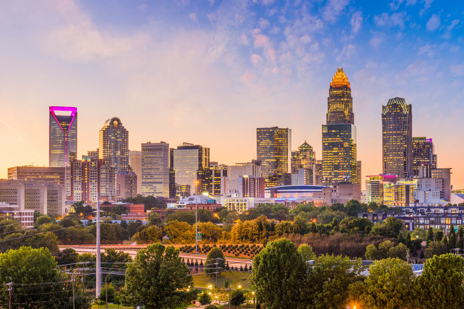 Charlotte skyline, from the official ACC Tipoff event hub